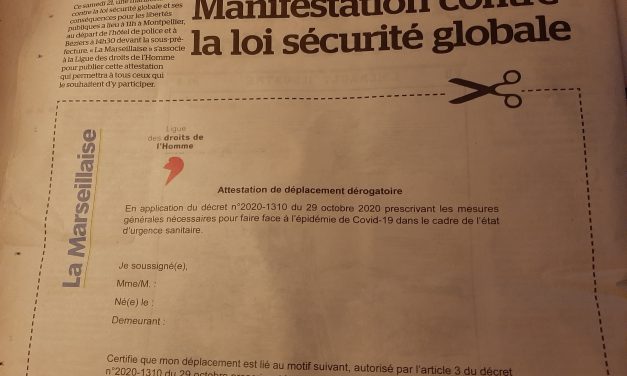La Marseillaise imprime des attestations pour la manifestation anti-loi sécurité globale