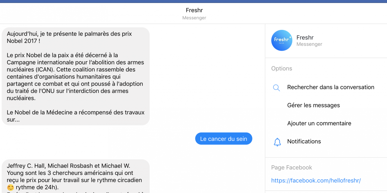 Freshr vous informe