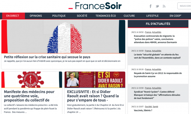 FranceSoir sort de l&rsquo;oubli et devient porte-parole des « covid-sceptiques »